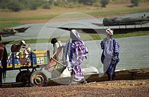 Fulani people at the river, Mali