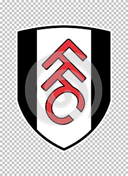 Fulham England football club emblem on transparent background. Vector illustration