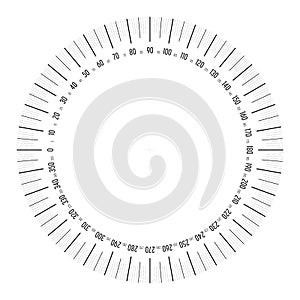 Full 360 degrees protractor measuring instrument