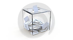 Full ballot box on white background