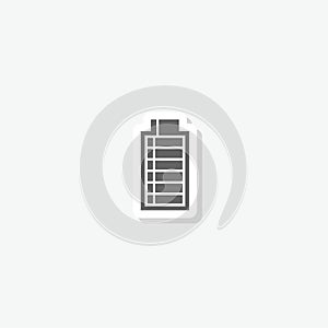 Full battery icon sticker isolated on gray background