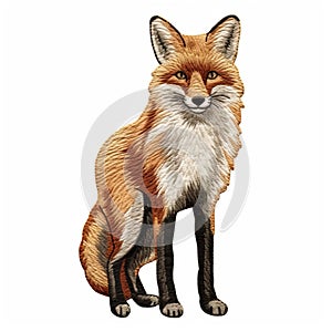 Full Body Fox Machine Embroidery Design