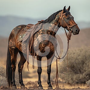 Full body image of brown horse generative AI