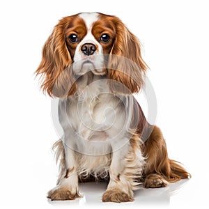 Full Body Isolated Cavalier King Charles Spaniel Dog