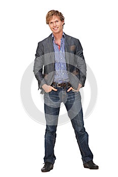 Full Body Portrait of Casual Man