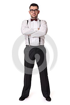 Full body portrait of a handsome young man