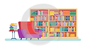 Full Bookshelf Vector for Libraries Home Study, vector design Generative AI
