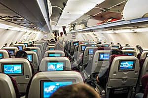 Full cabin of a passenger plane