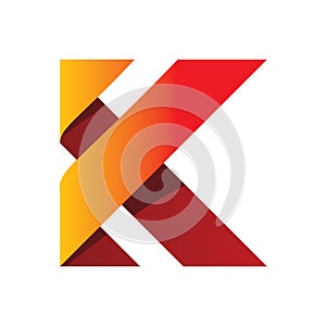 Full color initial letter k logod esign