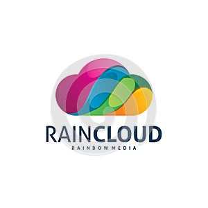 Full color rainbow cloud logo design