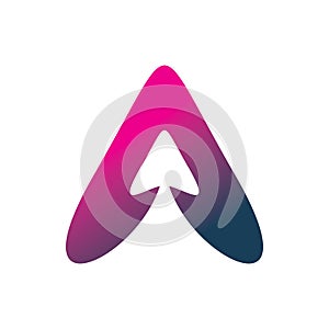 Full color triangle arrow aero logo design