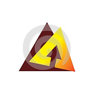 Full color triangle arrow logo design