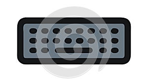 Full Computer Keyboard Icon for Typing Data Entry Input, vector design Generative AI