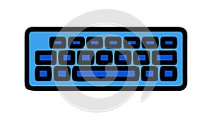 Full Computer Keyboard Icon for Typing and Input, vector design Generative AI
