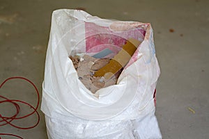 Full construction waste debris bags