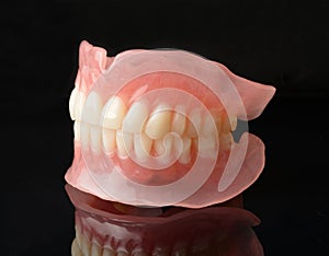 Full denture dentures on black