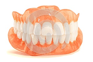 Full denture dentures close-up. Orthopedic dentistry with the us