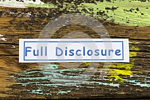 Full disclosure acknowledge work confession publish secret document disclose information