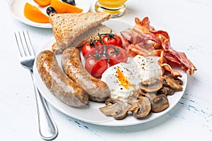 Full English Breakfast with Poached Eggs