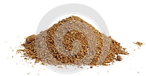 Full Fat Soy and soy bean meal, high protein and fat , piglet swine feed on white background