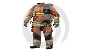 Full Firefighter Gear with SCBA on Black Background