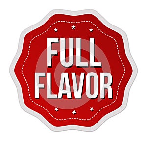 Full flavor label or sticker
