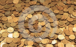 Full frame background with mixed coins