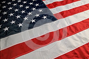 full-frame background of nylon sewed and embroided United States national flag