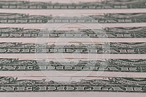 Full Frame Background of Scattered US One Dollar Banknotes