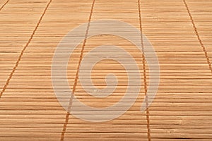 Full frame bamboo food mat. Close up