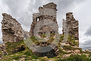 Full frame closeup of Castle Ardvreck ruins, Scotland.