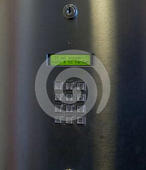 Full frame of a digital door code lock