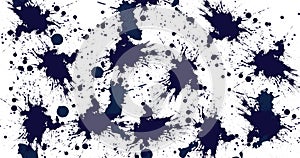 Full frame illustration of blue paint stains on white background