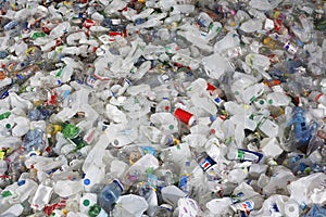 Full Frame Image Of Used Plastic Bottles