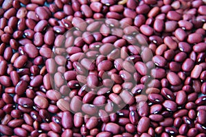 Full frame of kidney beans, red beans, selective focus