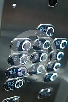 Full frame of numbered buttons with braille