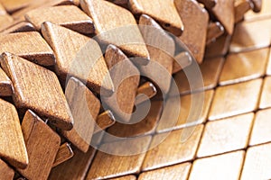 Full frame of rhomboids bamboo tiles. Wood background