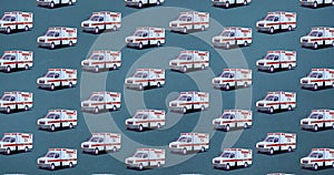 Full frame shot of ambulances on gray background