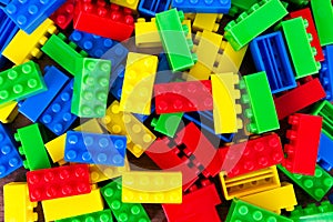 Full frame shot of colorful toy building blocks