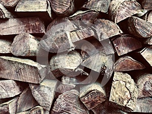 Full Frame Shot Of Ends of cut wood in a pile