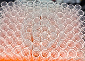 Full Frame Shot of Pipette or Micropipette Tips photo