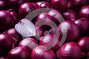 Full Frame Shot Of Purple Onions