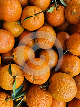 Full frame of texture, Group of Orange citrus For Sale At Market