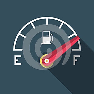 Full Fuel Icon. Flat Design Gasoline Dashboard Symbol