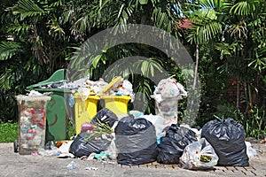 Full garbage bin