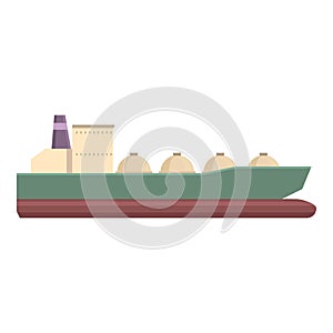 Full gas carrier ship icon cartoon vector. Maritime petrol