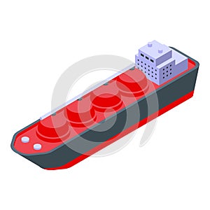 Full gas carrier ship icon isometric vector. Cargo port