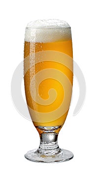 Full glass of hazy New England IPA NEIPA pale ale beer isolated on white background Clipping path