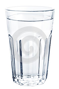 Full glass of water isolated on white