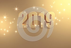 Full gold 2019 Greeting card